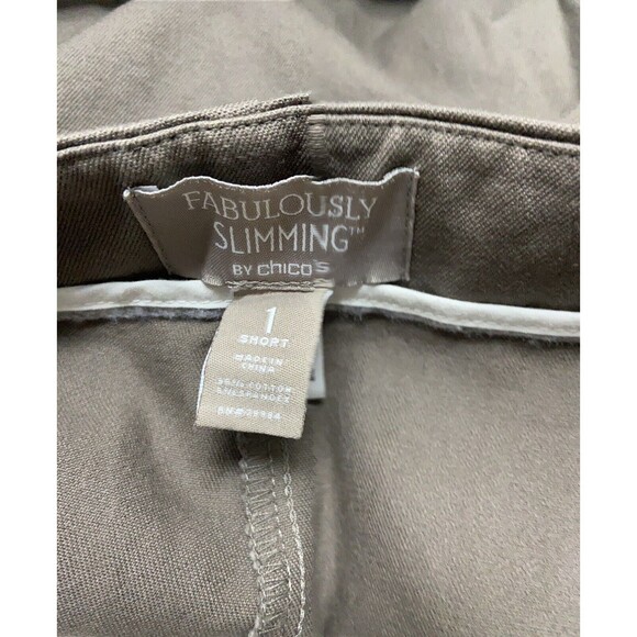 Chicos Fabulously Slimming long Pants Women's Size Size 8 Short Mocha Brown - Picture 4 of 6